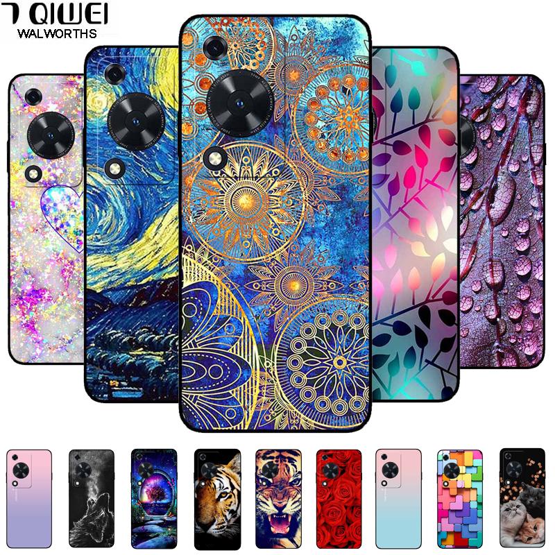 Phone Case For Huawei Nova Y63/ Y72S Case Animal Soft TPU Silicone Back Cover Case For Huawei Nova Y72S TPU Black Funda Nova Y63