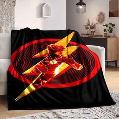 1 ud. Manta de superhéroe Flash Fibra de Poliéster, Confort para Todas las Estaciones para Sofá, Cama, Oficina, Coche, Camping, Decoración del Hogar y Regalo Ideal, Confort de Oficina