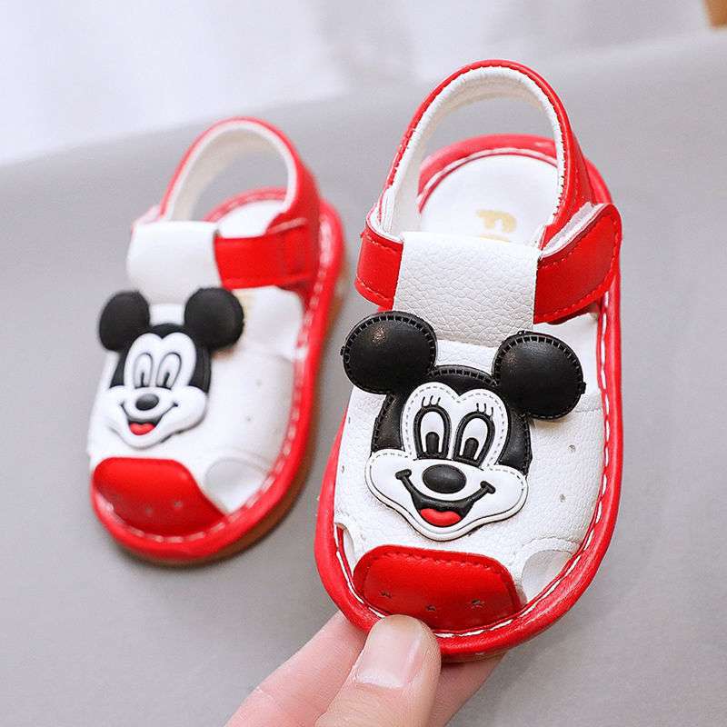 Summer baby sandals baby toddler shoes 0-1-2 years old men and women non-slip soft-soled princess shoes bag head called shoes