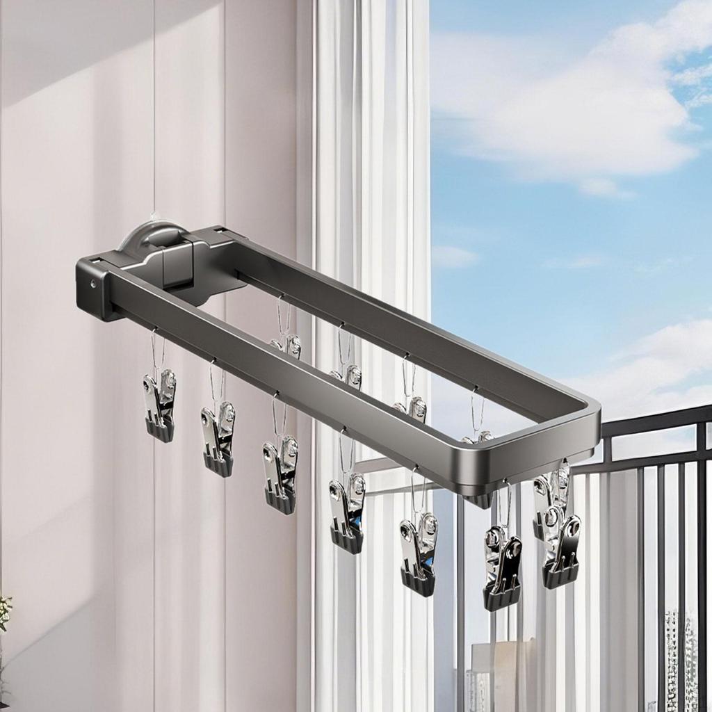 Bathroom Suction Cup Rack Clothes Laundry Hanger Dryer Holder for Socks Towels Dormitory Living