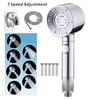 7 Sprühmodi Gefilterter Duschkopf Hochdruck Handbrause Wassersparender Duschkopf Fallfestigkeit Schwarze Armatur Badezimmerduschdüse