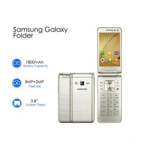 Samsung Gerenoveerde  Galaxy Folder G1600 Ontgrendeld Dual Sim 2GB RAM 16GB ROM Klaptelefoon Smartphone goud