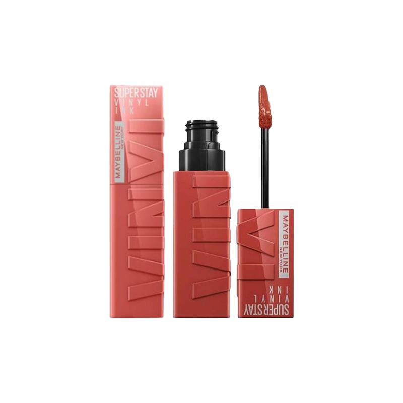 Maybelline lipstick mirror finish Double kiss stick - two-piece set Q lip glaze 68 lip glaze 125 коричневый