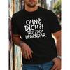 Weiches Baumwoll-T-Shirt für Herren mit Rundhalsausschnitt, kurzen Ärmeln und grafischem Aufdruck mit deutschem Zitat für einen lässigen Streetwear-Stil
