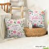 Happy Mothers Day Cushion Cover Natural Linen Organic Fabric DoubleSided Printing Couch Pillow Covers Home Decor