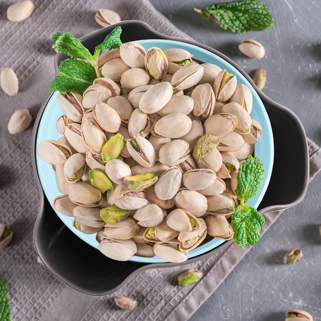 Dual Compartment Snack Bowl Pistachio, Shell Storage with Non-Slip Base, for Nuts Candy Fruit Serving