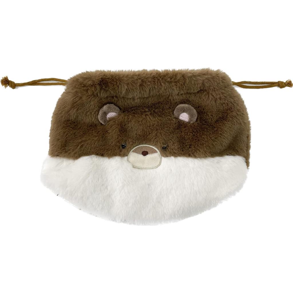 [Stream] Drawstring Pouch Bag, Otter Design, Small Item Holder, Fluffy Plush Toy, Cute, Animal Design, TY012-C