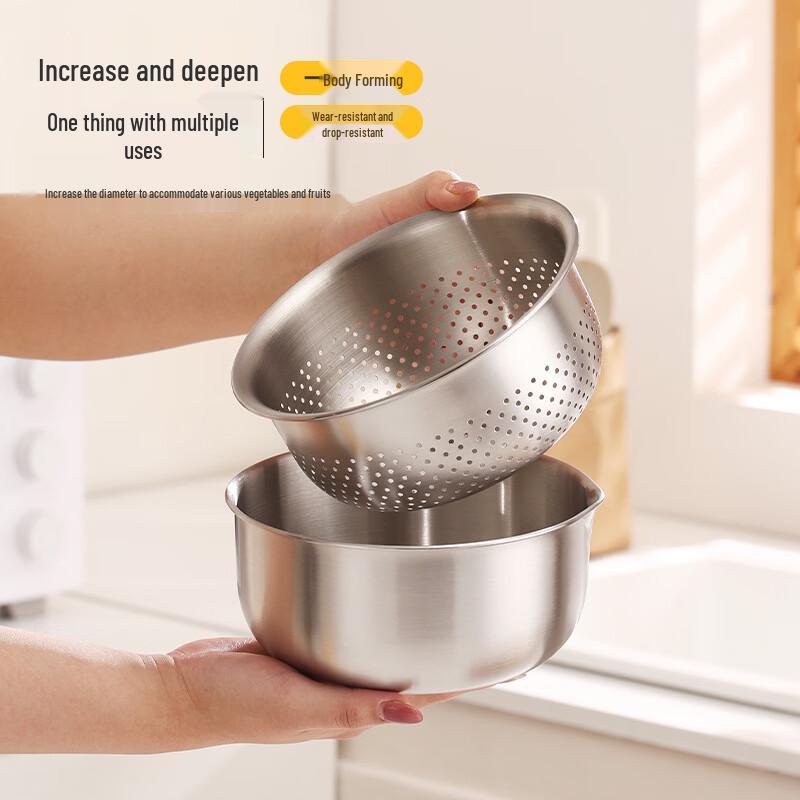Stainless Steel Kitchen Mixing Bowl and Colander Set