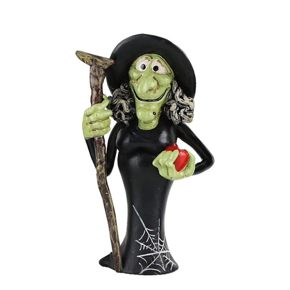 

Halloween Pumpkin Ornament Ghost Black Cat Witch Decoration Toy Crafts Resin Witch