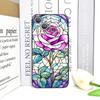 Colorful Glass Style Rose Flower Pattern Phone Case for iPhone 17 16 12 11 14 Plus 13 14 15 Pro Max Mini X XS Floral Soft Cover