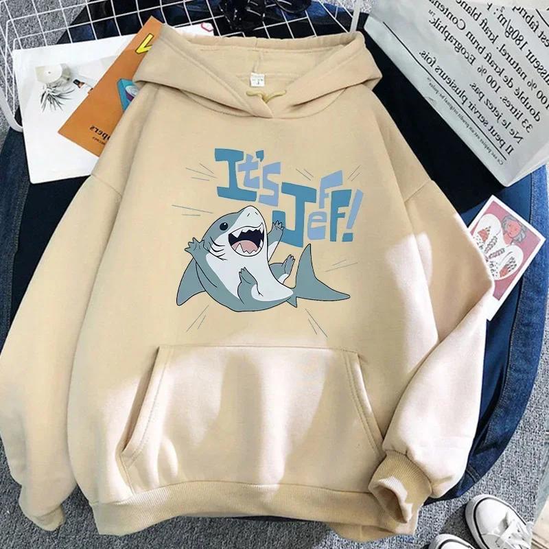Jeff the Landshark Meme Men's printed hoodie Fun Harajuku Men's fashionable Hoodie Fashionable and comfortable hoodie's bapeTops