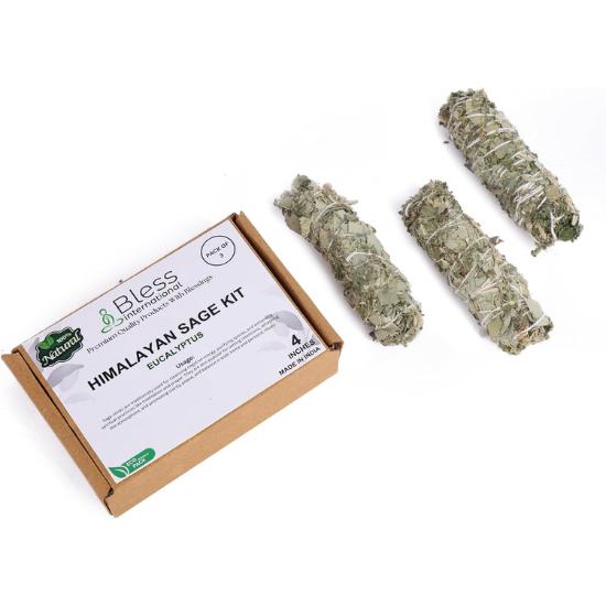 Bless-International Himalayan-Sage-Eucalyptus-Incense Premium-100%-Natural-and-Organic Handcrafted-4-Inches-Long
