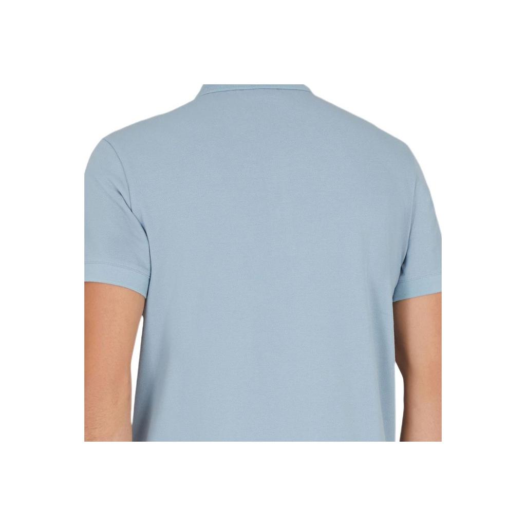 Emporio Armani Ss25 Solid Eagle Logo Short Sleeve Polo Shirt Men tops Light-Blue EM000571-AF12336-U9287