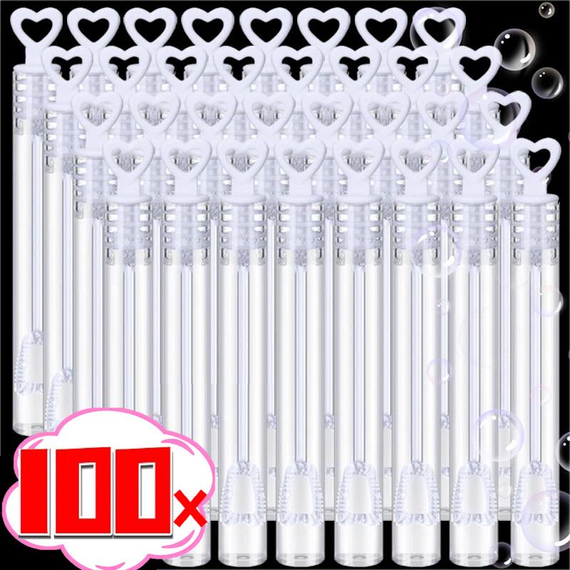 10/100PC Bubble Soap Bottles Mini Love Heart Shape Tube Bubble Wand Wedding Gifts for Guests Birthday Party Decorations Kid Toys 5