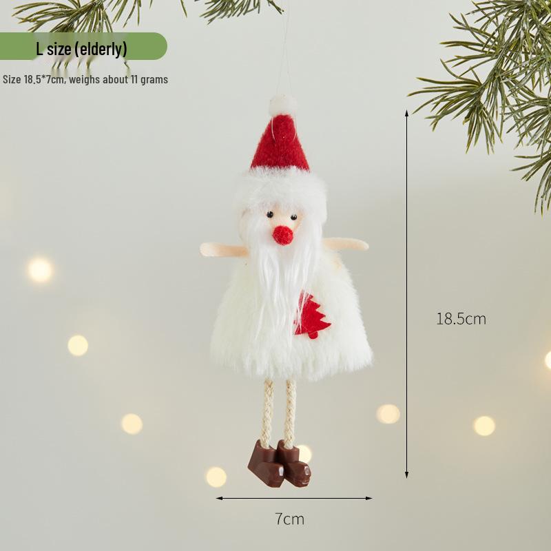 Christmas Plush Girl & Reindeer Ornaments - Hanging Snowman & Old Man Tree Decorations As shown