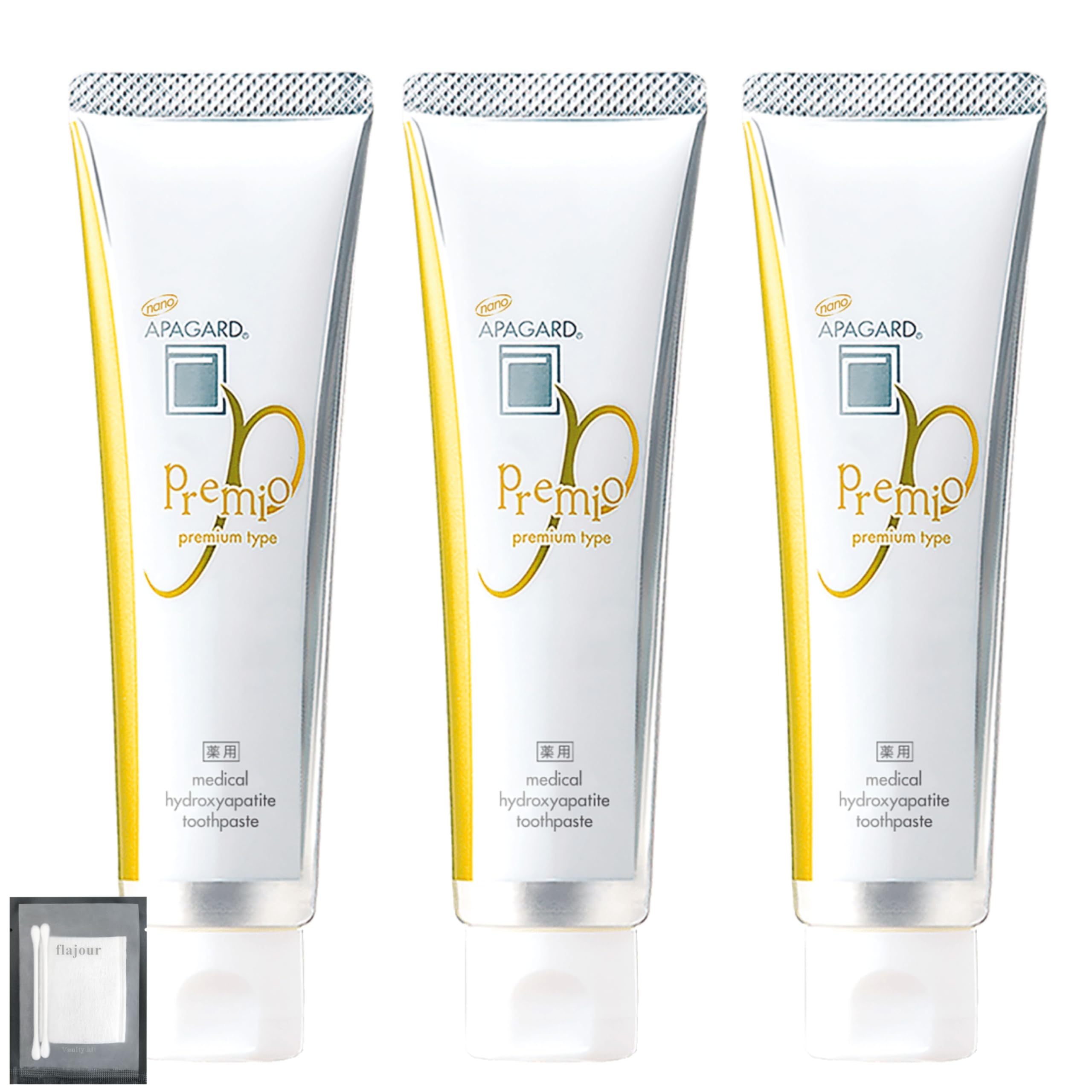 

Apagard Premio 105g, renewed and increased in quantity [Great value 3-pack set with fajour original amenities] Whitening, whitening, stains, tooth