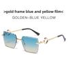 New Noframe Leopard Pattern Square Sunglasses With Pc Lenses For Outdoor Use