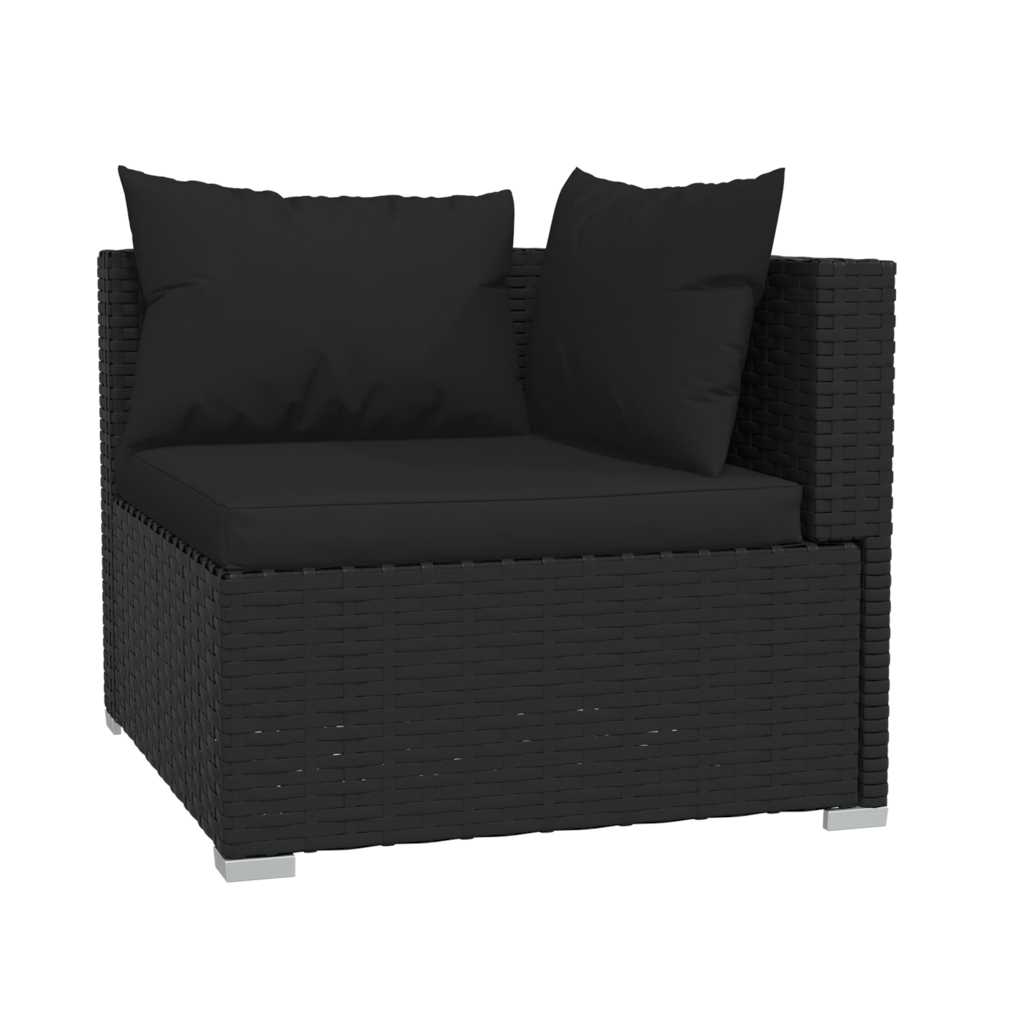 Vidaxl 4-Cz. Zestaw Wypoczynkowy Do Ogrodu, Poduszki, Czarny Rattan Pe
