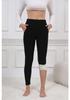 Women's High-Waisted Fleece-Lined Wool Leggings - Warm Skinny Yoga Pants for Autumn/Winter