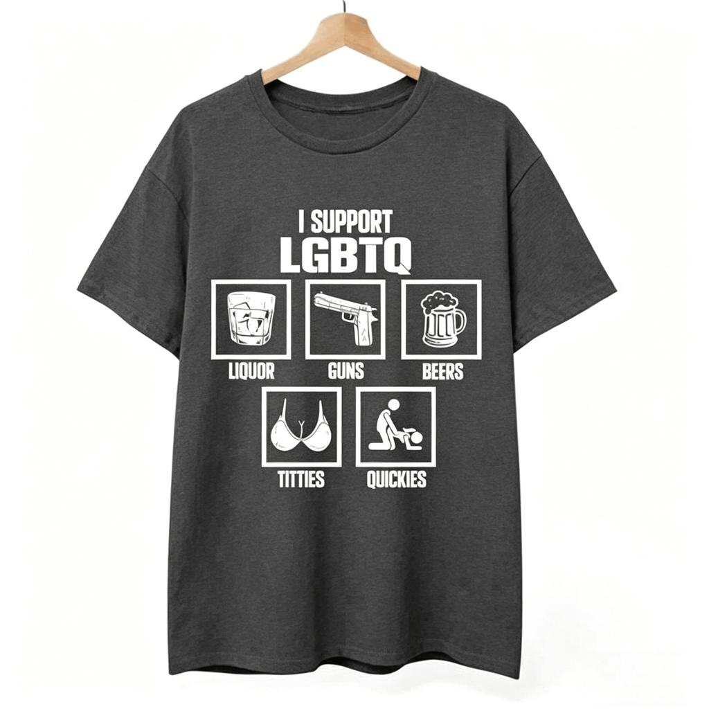 Vintage Men's Funny I Support LGBTQ T Shirt Cotton T-shirt 2026 Summer New Women Oversized Streetwear Trendy O-Neck Loose Top