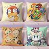 Funny Cartoon Keroro Gunsou Frog Cushion Cover Plush Fabric Soft Double-Sided Printed Sofa Warm Winter Home Gift Pillow Cover