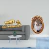 Modern Feng Shui Animal Sculpture with Ornate Resin Photo Frame Decorative Tabletop Display Holder