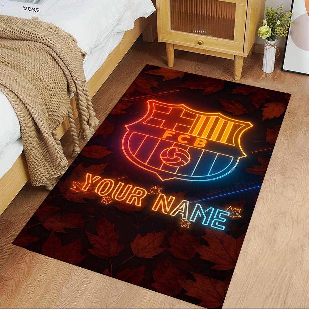 Barcelona Club Personalized Text Floor Mat Suitable for Study Room Bedrooms Hallway Living Rooms Anti-slip Rug Anime Office Decor Best for Christmas