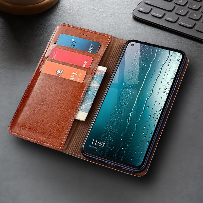 Crazy Horse Genuine Leather Flip Case for Oneplus Ace 2 2V 3 3V 5 Pro Racing Ultra Wallet Phone Cover Cases Scratch Proof