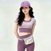 Contrasting Color Splicing Fitness Suit Women's Short-sleeved Trousers Professional Pilates Yoga Suit Breathable Quick-drying Sportswear