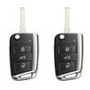 for VW Skoda SEAT Flip Key Shell HU66 Big Blade 3 Button Replacement Key Case No Electronics