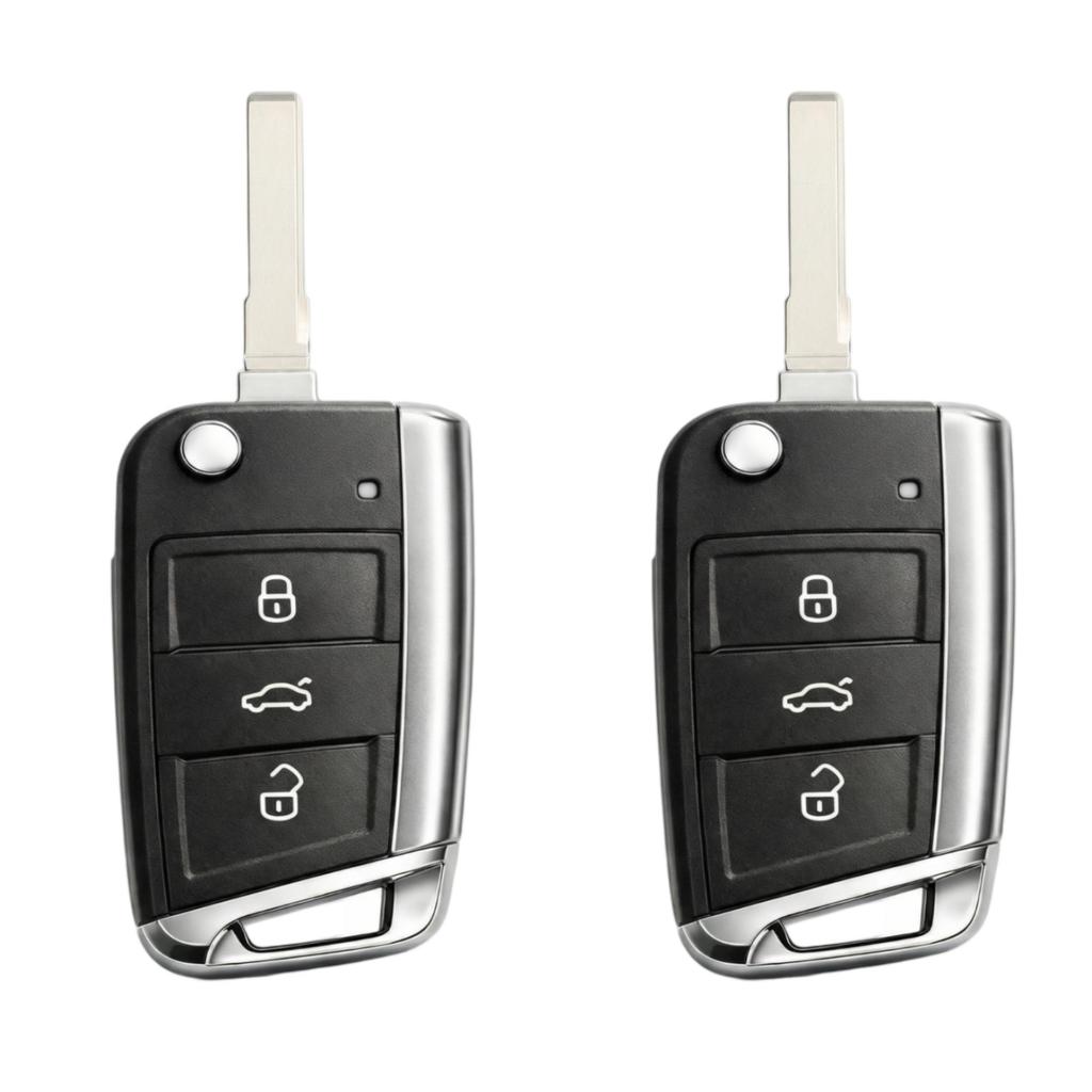 for VW Skoda SEAT Flip Key Shell HU66 Big Blade 3 Button Replacement Key Case No Electronics