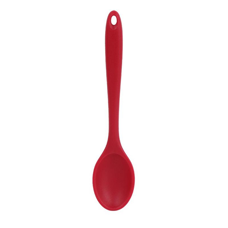 Solid Color Silicone Spoon Heat Resistant Non-stick Rice Spoons Kitchen Utensil Slotted Spoon Cooking Kitchen Tool Tableware
