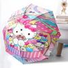 1pc Hello Kitty Birthday Gift Basket with Flowers - Automatic Opening Umbrella, Portable Folding Design, 8-Rib Iron Frame Outdoor Umbrella, Festival G
