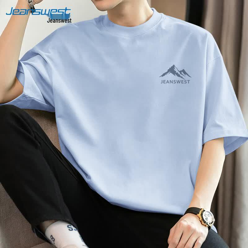 Jeanswest Men s 2026 Summer Pure Cotton Loose Fit Short Sleeve T-Shirt 4XL