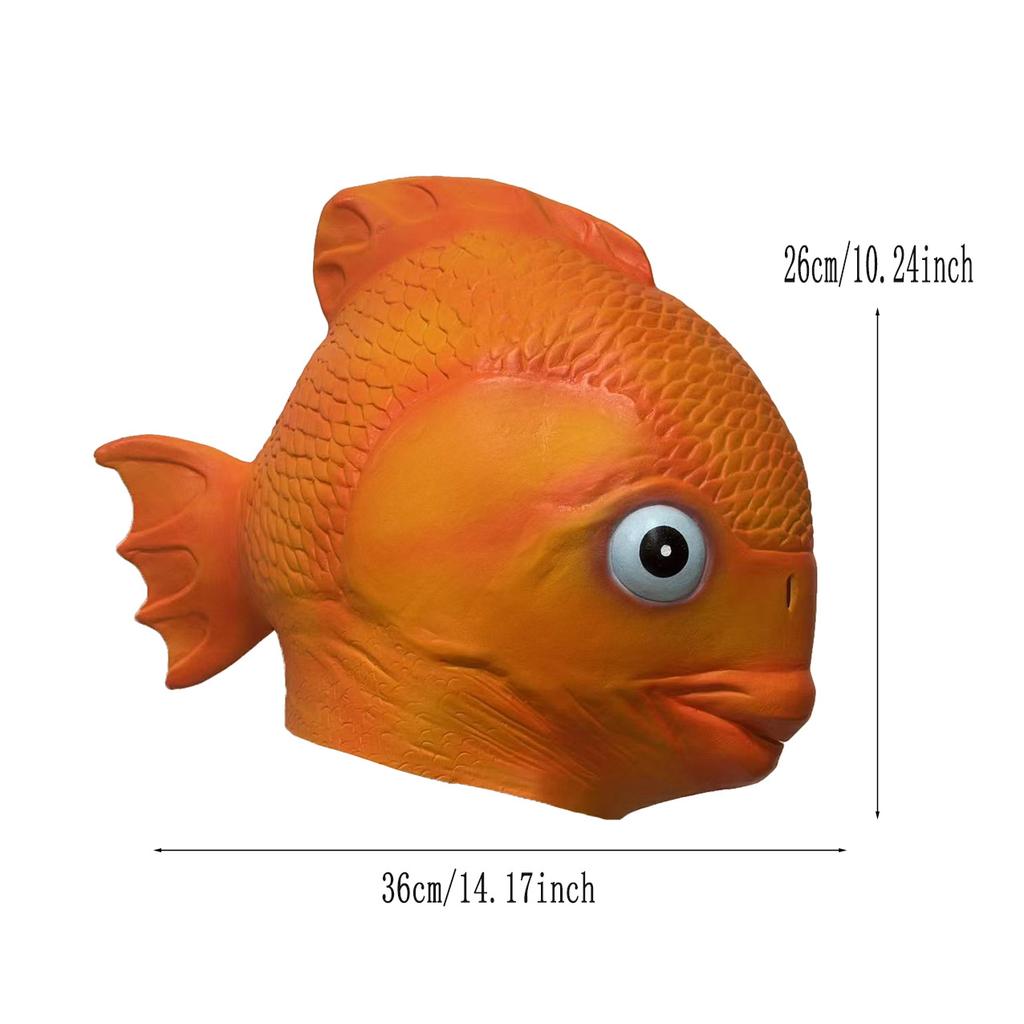 Maschera Pesce Rosso Carpa Maschera Intera per la Testa Festa in Maschera di Halloween Costume Cosplay Accessori Divertenti