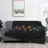 Watercolor Colorful Blanket For Sofa Bed Travel Paws Pets Pet Pet Paws Animal Lover Paw Paw Mouth Dogs