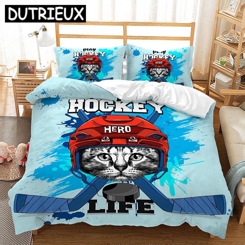 

Cartoon Funny Cute Cat Duvet Cover Set 3D Polyester Pillowcases Quilt Cover Home Decor Gift Twin King Queen Bedding Set (135x200cm) коричневый