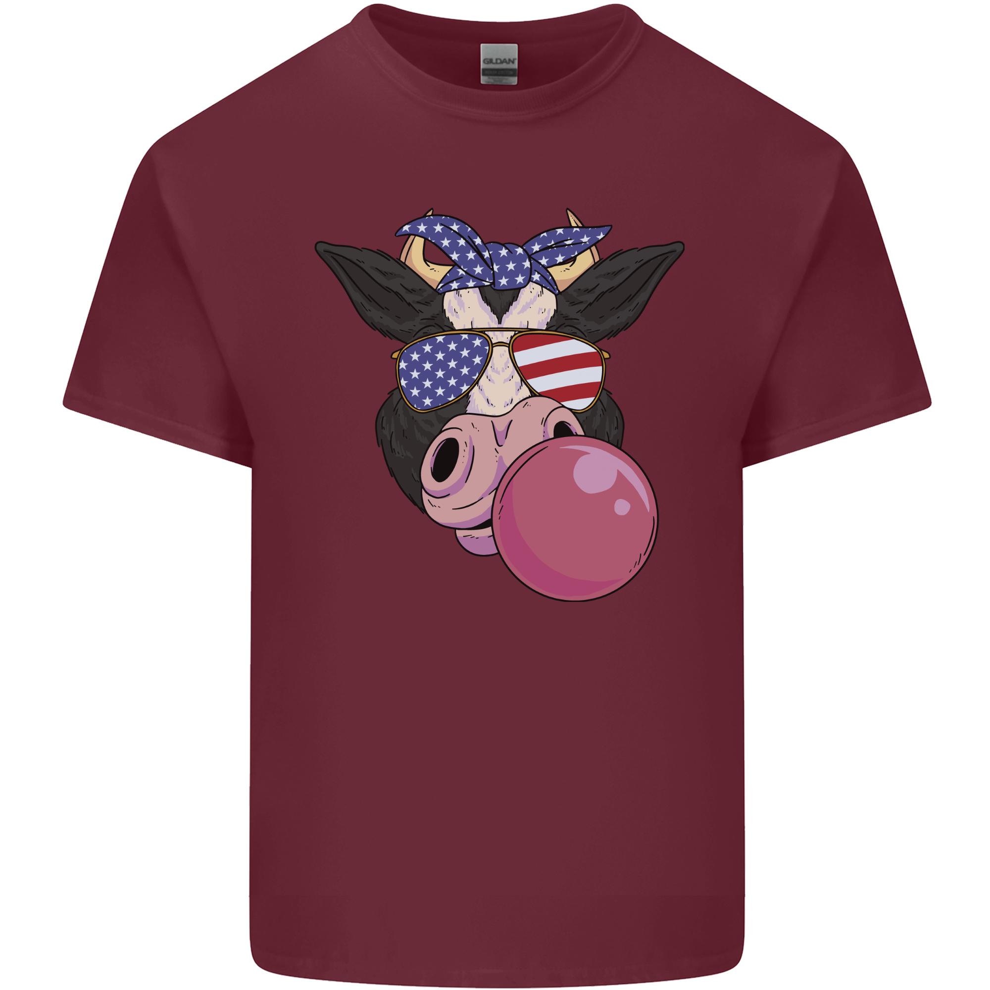 Bubblegum Cow American Shades Bubble Gum Unisexs Light Cotton TShirt S