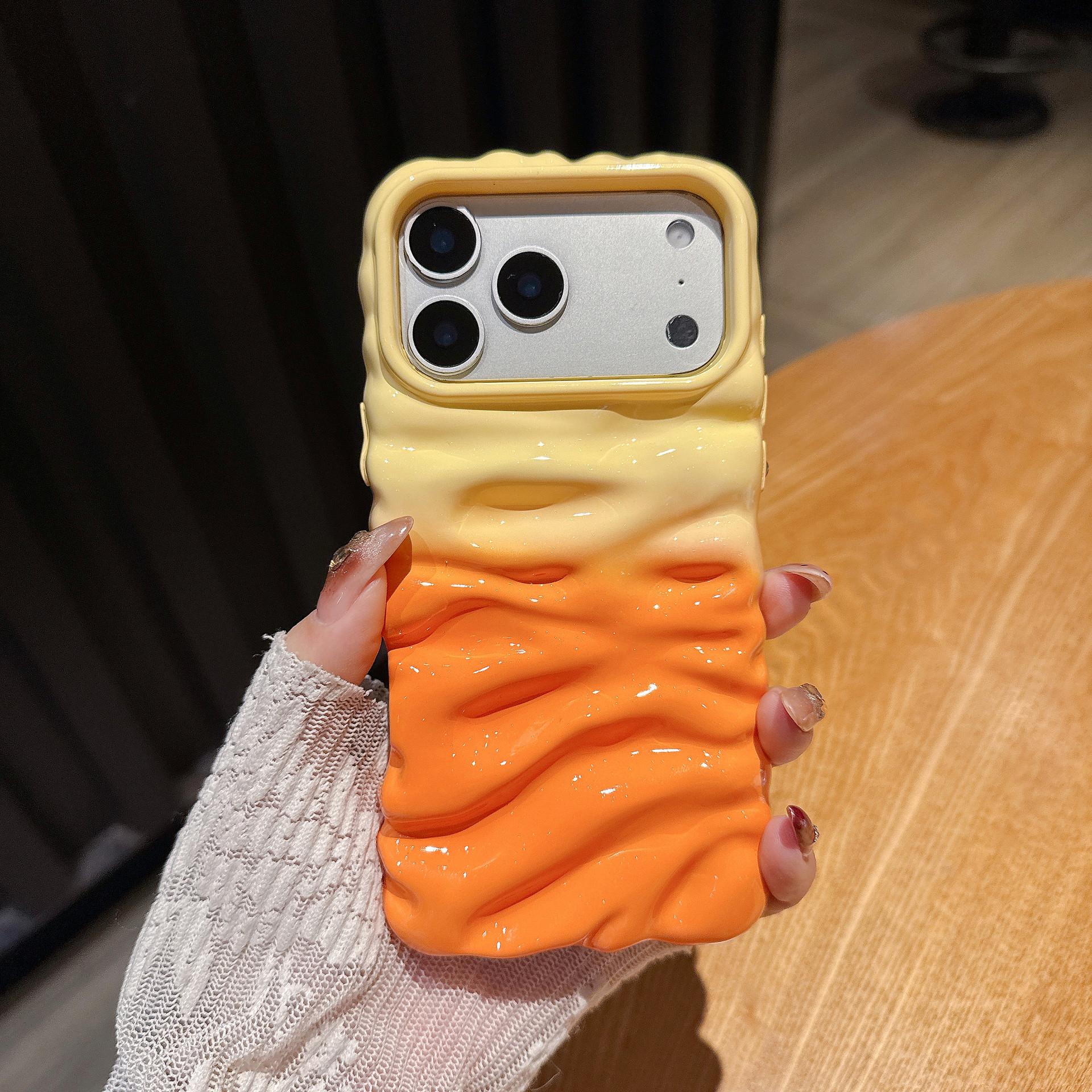 

3D Color Blocking Pleated Texture Case for iPhone 14/15/16 Pro Max/17 - High-End Feel 17 Pro Max