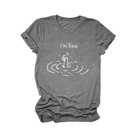  2024 summer hot-selling new fashionable versatile letter pattern printed T-shirts