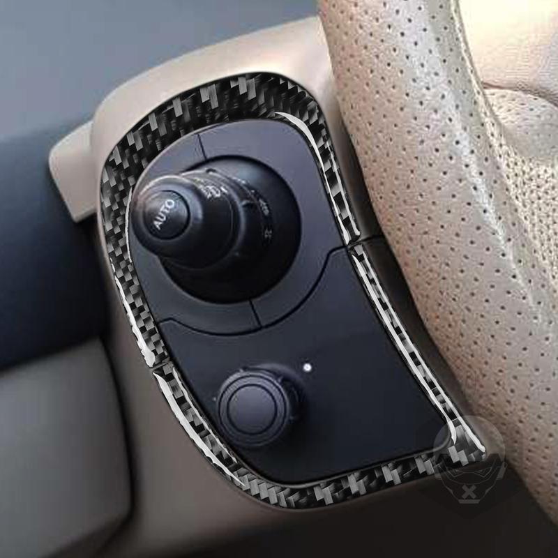 For Renault Scenic 2003-2009 Carbon Fiber Steering Wheel Headlight Wiper Control Panel Car Accessories ide Decorative Sticker