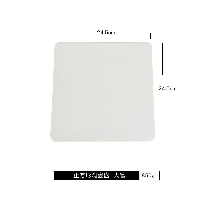 European Style White Ceramics Cake Pan Banquet Golden Metal Display Stand Rectangular Dessert Sushi Plate Decoration Cake Stand