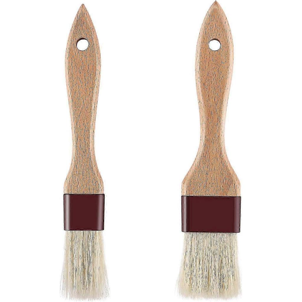 Pastry Brush Natural Bristle Basting Brush Kitchen Oil Brush with Beech Wooden Handle and Hanging Rope String