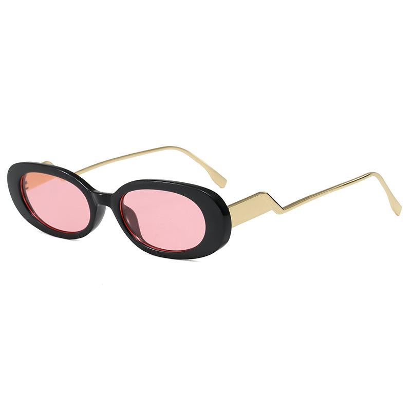 Oval simple sunglasses trendy fashion new versatile sunglasses personalized retro high-end sunglasses
