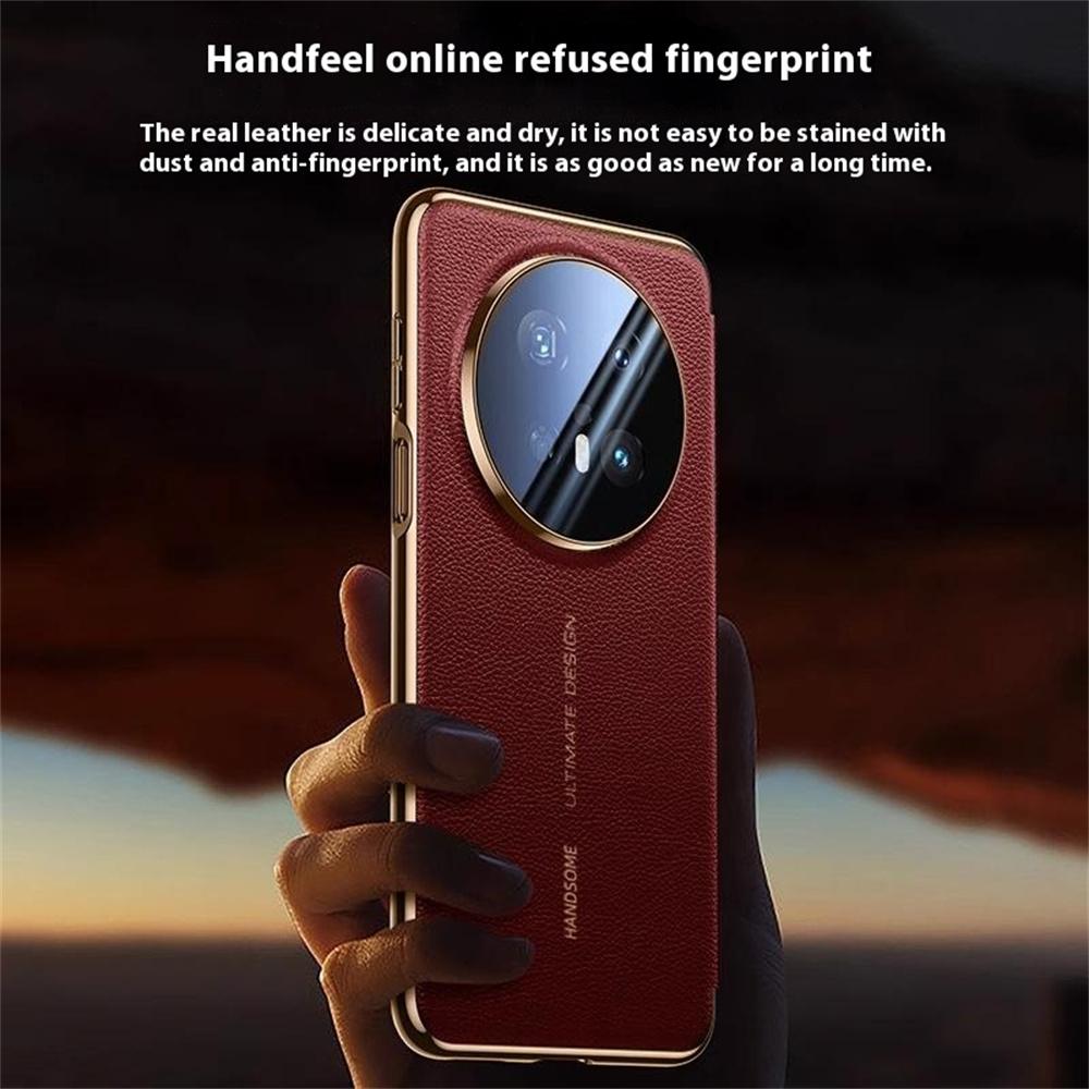 Para Huawei Mate 70 Pro+/Mate 70 Pro Funda Cuero Vacuno Genuino Ventana de Vista Cubierta para Teléfono Inteligente