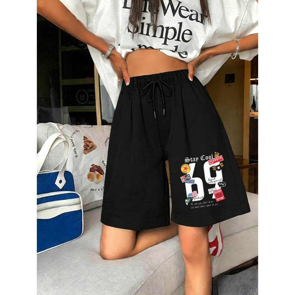 

Pant Stay Cool Hip Hop 69 Print Women S Shorts Wide Leg Comfortable Streetwear Elasticity Jogging Pant Summer Short Pants S