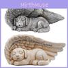 Resin Angel Dog Figurine With Light Decorative Piece For Memorial And House Display