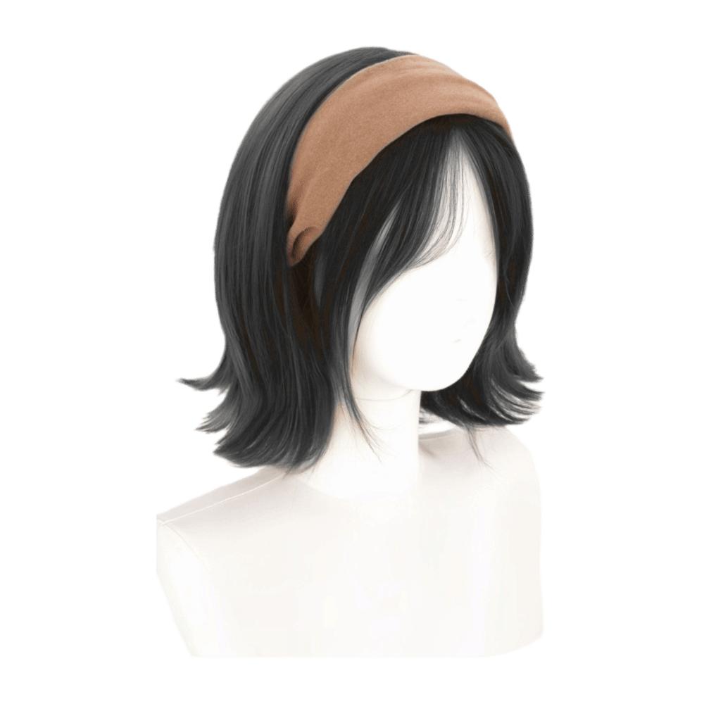 Korean Style Synthetic Wide Knit Headband Wigs Hair Hoop Short Wavy Bob Hair  Party