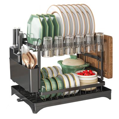 FUMITT Dish Dish Dish Slim Large Kitchen Dish Drying Easy To Assemble Automatic Drain Drainer, Drainer, Rust-Proof, Storage, - Capacity, Supplies,