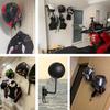 180 Degree Rotation Metal Motorcycle Helmet Wall Mount Holder Display Rack for Bicycle Helmet Garage Storage